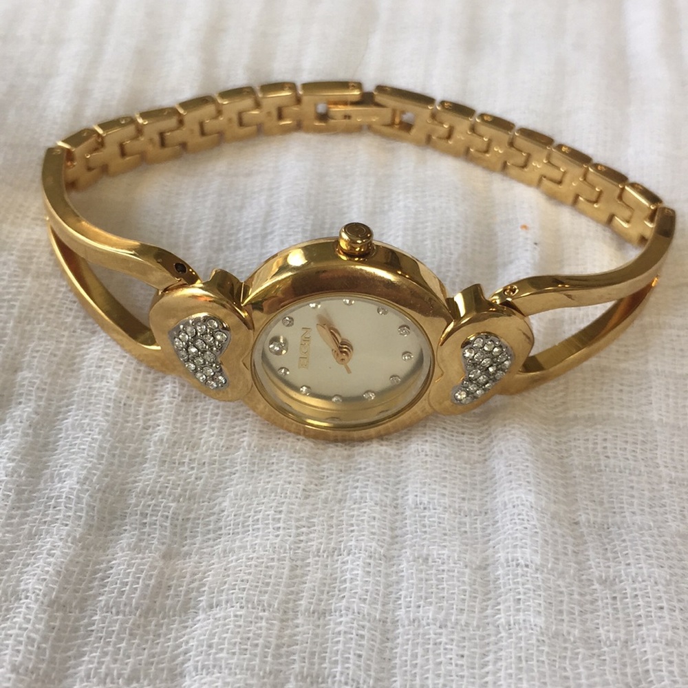 Elgin heart women’s gold watch